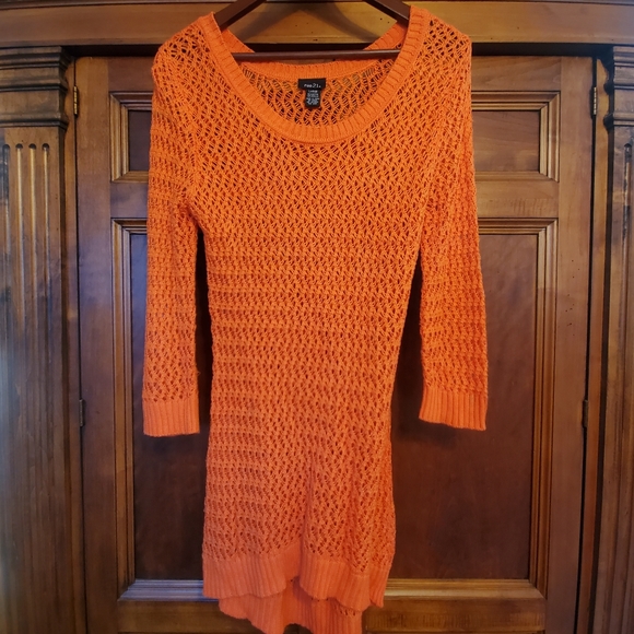 Sale Rue 21 Orange Sweater Tunic - Picture 3 of 5